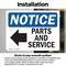 Signmission Parts And Service (Left Arrow) Sign With Symbol, 5 in W x Rectangle, Vinyl Decal OS-2PACK-NS-D-35-L-17135 - alternate 4